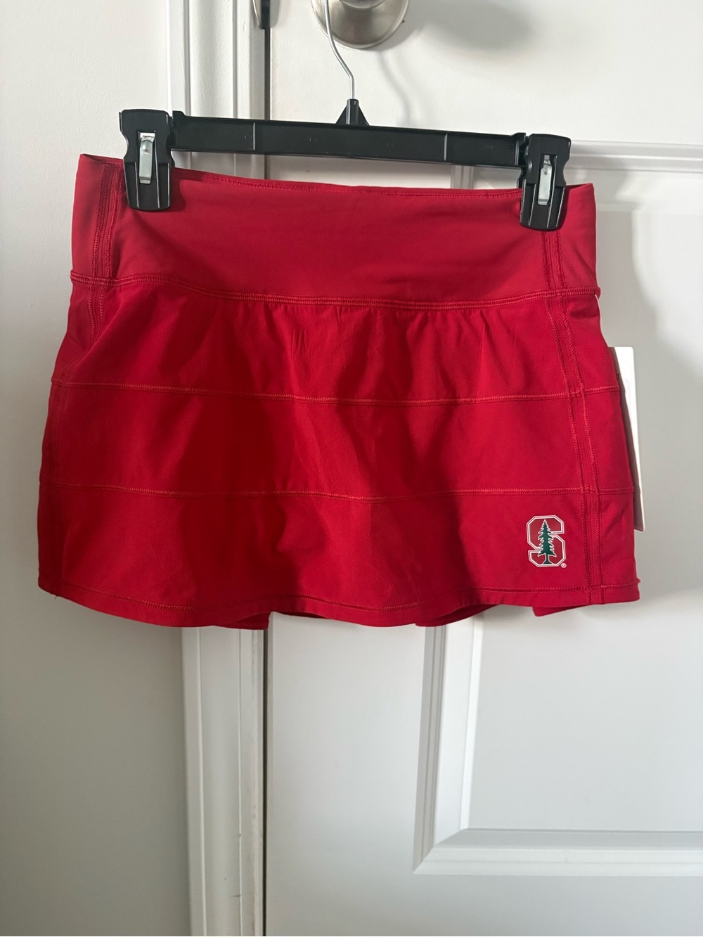 Lululemon Pace Rival skirt Crimson Red Stanford Athletic Skort with Logo 4
